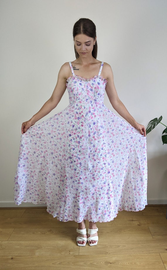 slim fit dress slacks Estefany Strapless Pleated Floral Maxi Dress main image 1