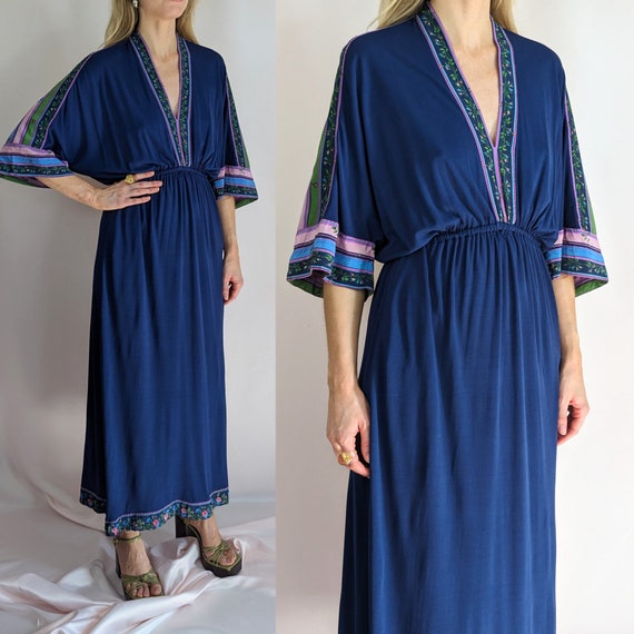 70s vintage Janice Wainwright silk viscose maxi b… - image 8