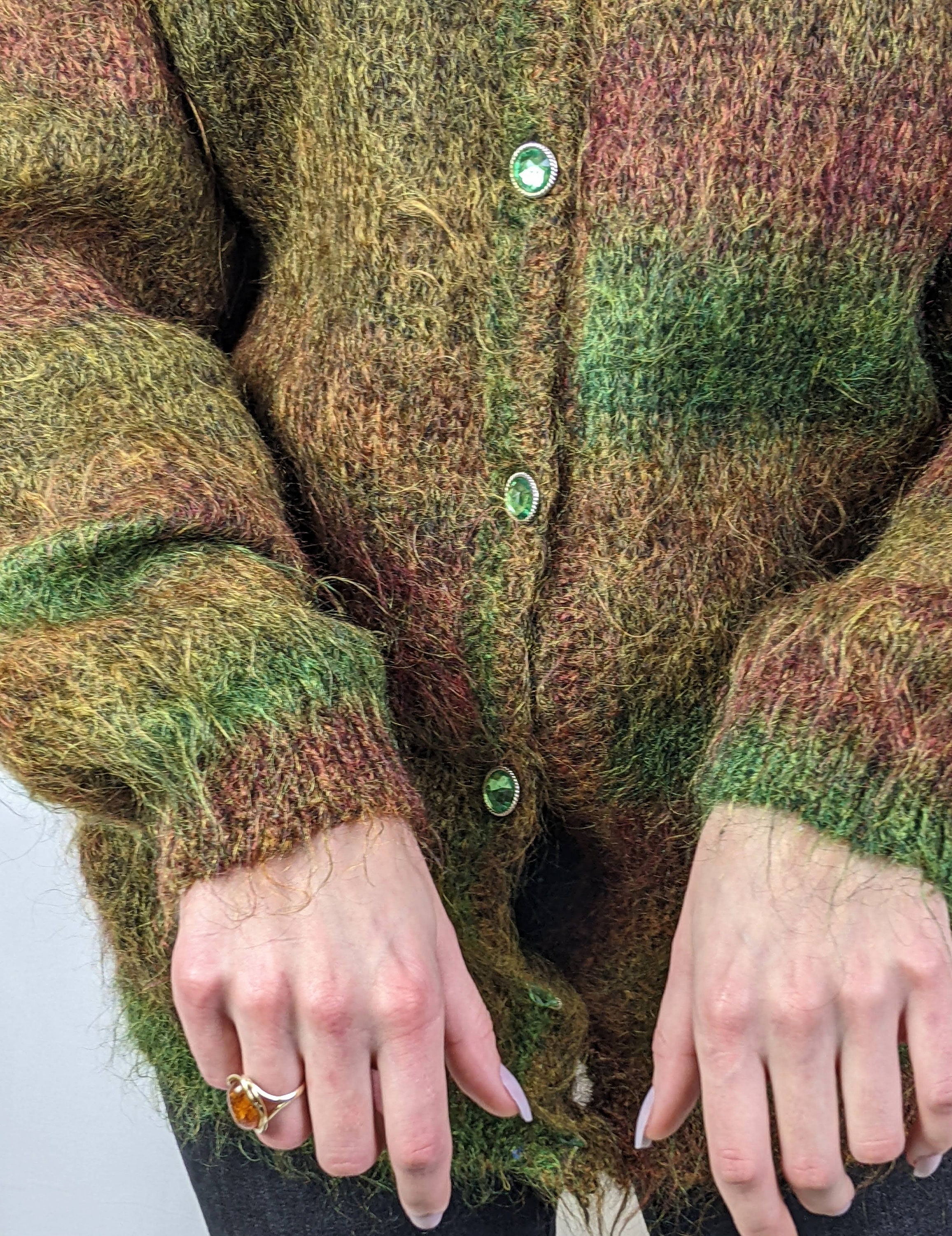 True Vintage Hand Knitted 1990s Mohair and Wool Striped True Vintage Hand Knitted 1990s Mohair and Wool Striped