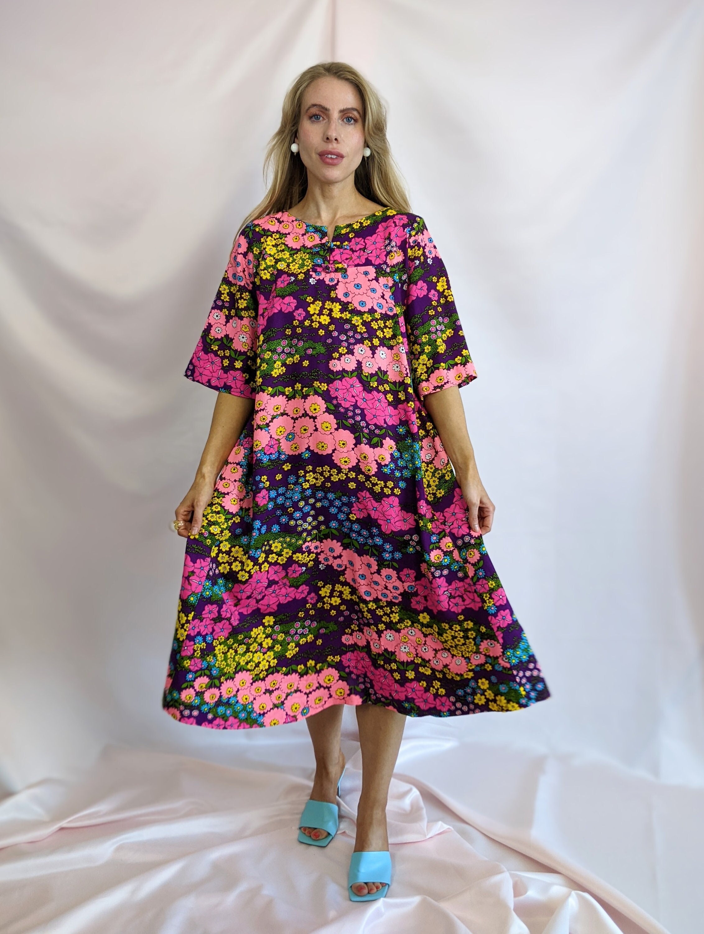 Bold Floral Dress - Etsy