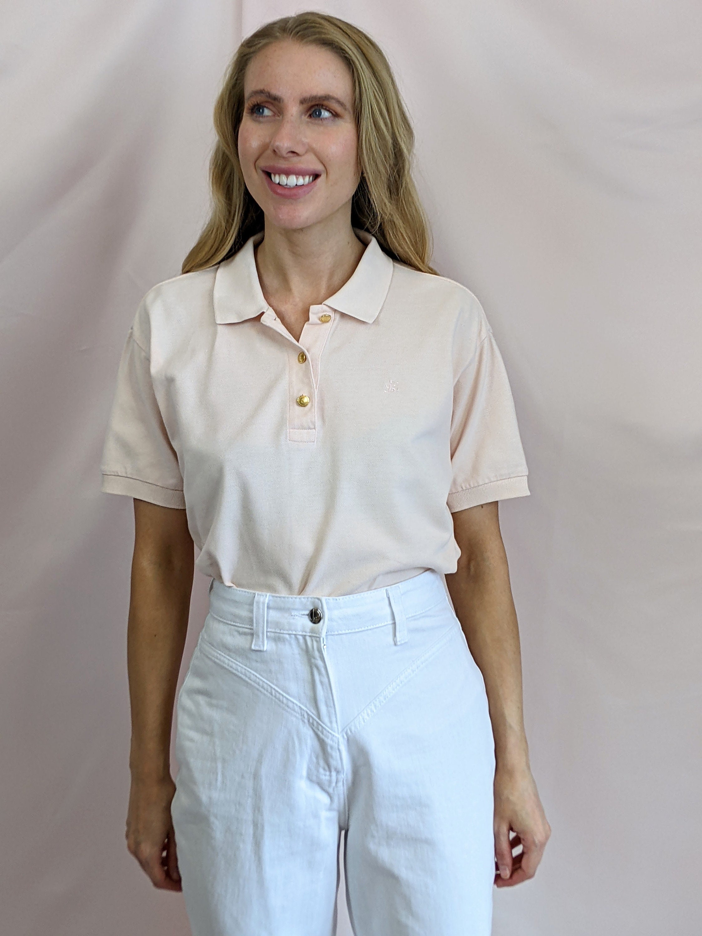 トップス vintage escada summer kint polo sullen Cream Denim Sleeveless Top – self-portrait-US