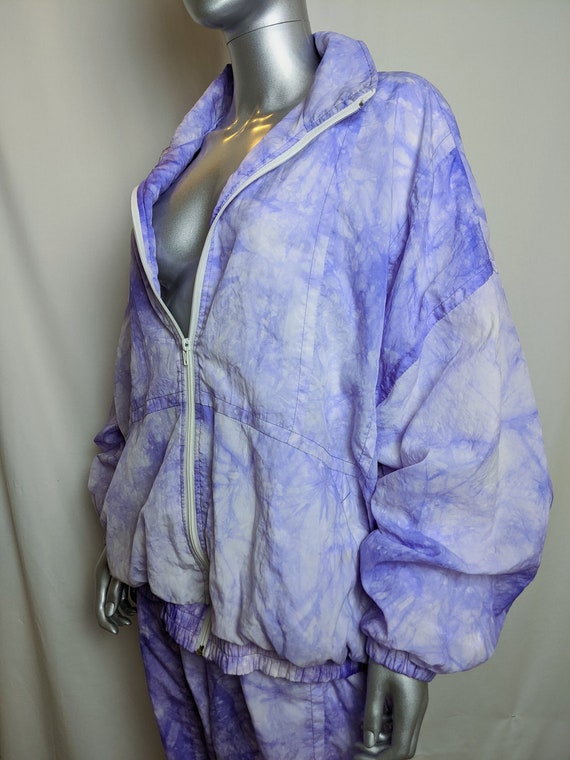 True vintage tie dye lilac 1980s tracksuit