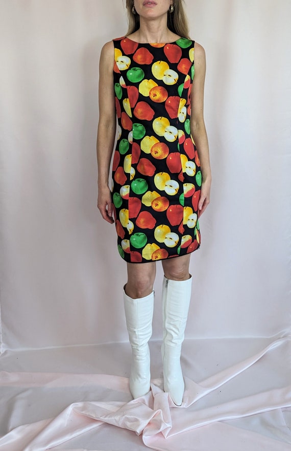 90s vintage Escada knee length pencil dress/ fruit
