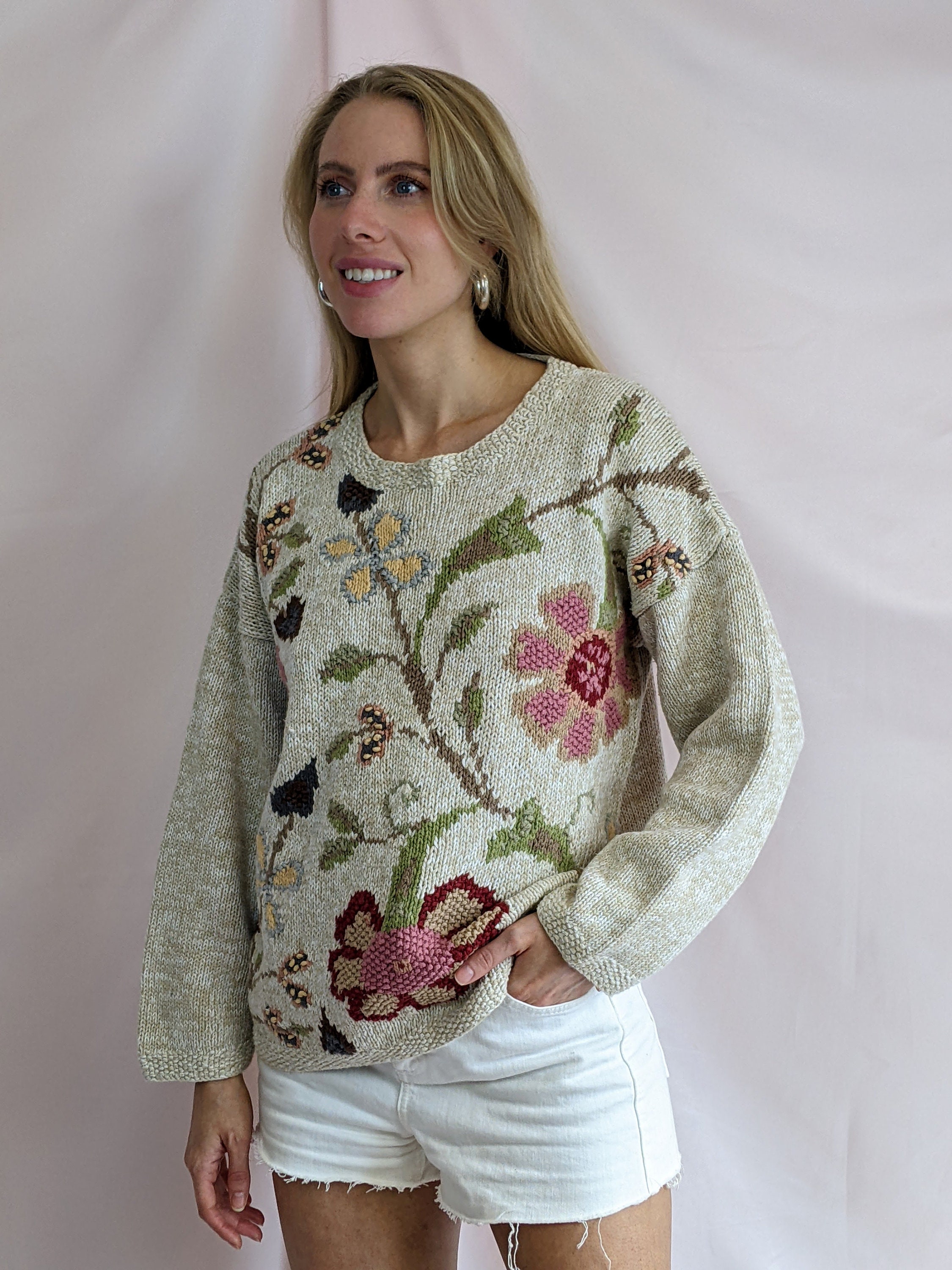 Cotton Ramie Vintage Embroidery Floral finalist 90s finalist 