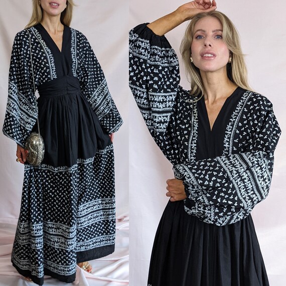 Vintage Black & White Maxi Dress 6 8 main image 1