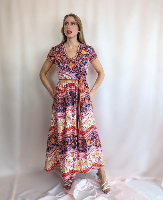 RARE 60s Vintage Malcolm Starr for Saks Fifth Avenue Multicolour Bright Vivid A Line Dress Paisley Floral Retro Casual Chic Size S Etsy UK