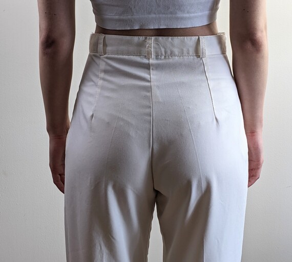 Vintage Y2K ecru cream summer tapered trousers co… - image 5