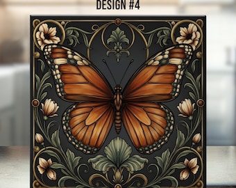 Art Nouveau Ceramic Tile – Butterfly - Timeless Elegance Home Décor - Design #4 - 11 Colurs