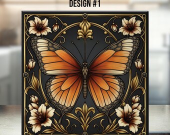 Art Nouveau Ceramic Tile – Butterfly - Timeless Elegance Home Décor - Design #1 - 11 Colurs