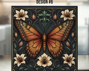 Art Nouveau Ceramic Tile – Butterfly - Timeless Elegance Home Décor - Design #6 - 11 Colurs
