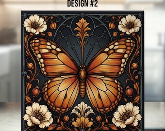 Art Nouveau Ceramic Tile – Butterfly - Timeless Elegance Home Décor - Design #2 - 11 Colurs