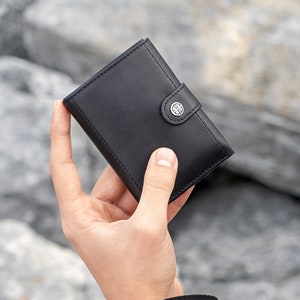 Cartera de cuero con bolsillo para monedas•Cartera•Cartera de cuero para hombre triple•Cartera minimalista•Aniversario de cuero•Cartera de cuero delgada•Regalo•Venecia