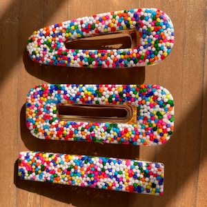 Rainbow Sprinkle Hair Clips - Resin Hair Clip