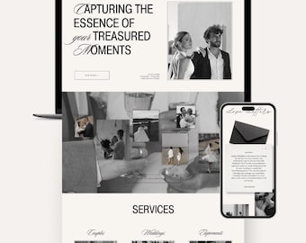 Modern Minimal Wedding Photographer Website | Squarespace 7.1 Template