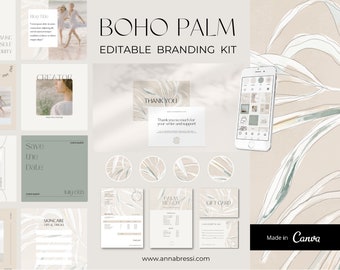 Kit de branding DIY, Branding modifiable pour Canva, Instagram Branding Boho, Instagram Highlight Boho, Aesthetic Business Templates