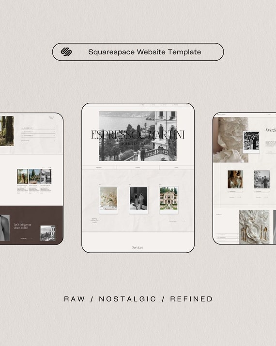 Minimal Squarespace Website Template | Premium Wedding Photographer Website | Squarespace 7.1 | Modern Minimal Website Template