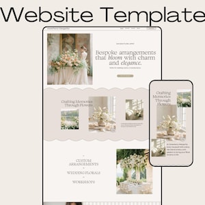 Websitesjabloon bloemist Squarespace: modern ontwerp