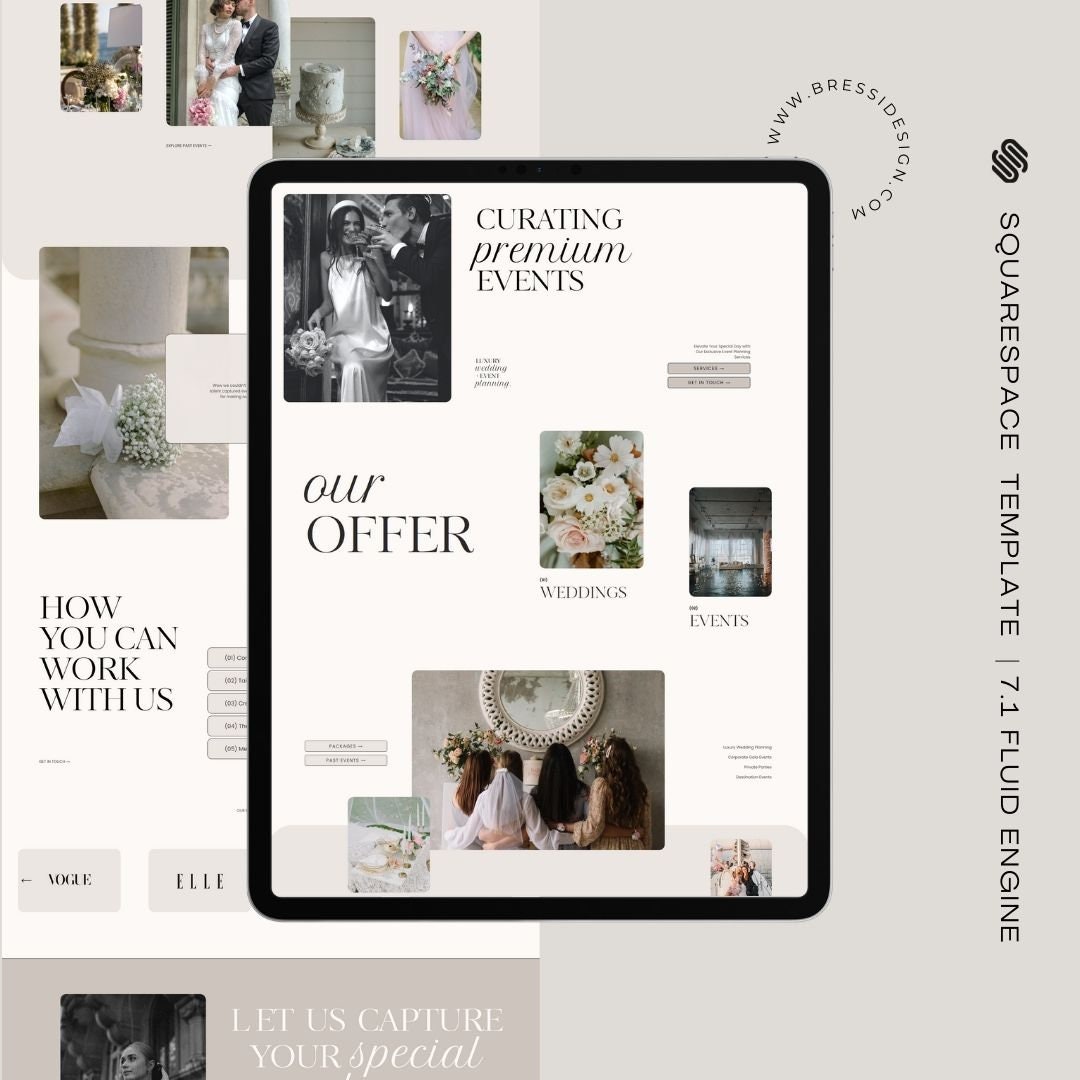 Squarespace Website Template for Event Planners and Wedding Squarespace Website Template for Event Planners and Wedding