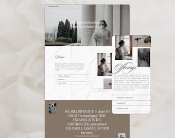 Lyxig bröllopsfotograf Squarespace webbplatsmall