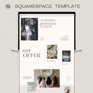 Squarespace Website Template for Event Planners and Wedding Professionals | Squarespace 7.1 Fluid Engine Template | Modern Feminine Website