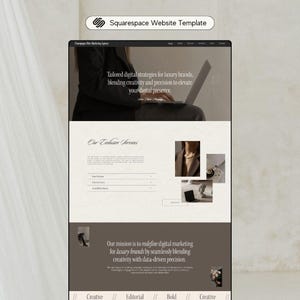 Premium Squarespace Website Template | Luxury Social Media Manager Website | Squarespace 7.1 |  Bold Modern Website Template