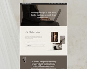 Luxury Social Media Manager Squarespace Website Template | Bold Modern Design