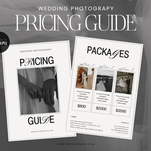 Wedding Photographer Pricing Guide Template: Canva Price List (Digital Download)