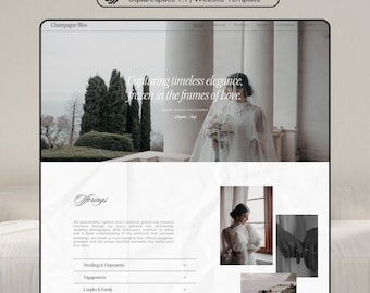 Lyxig bröllopsfotograf Squarespace 7.1 webbplatsmall