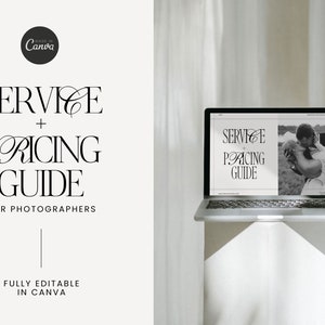 Photographer Pricing Guide Template | Services and Pricing Guide Canva Template | Wedding Photographer Service Guide | Wedding Pricing guide