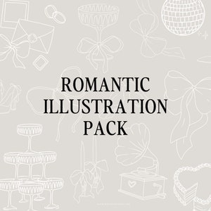 Romantic Hand-drawn wedding illustration pack | Wedding Photographer Icons & Illustrations, Wedding icons svg, Wedding Timeline Icon