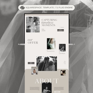 Elegant Wedding Photographer Squarespace 7.1 Website Template