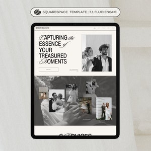 Editorial Squarespace Website Template | Luxury Wedding Photographer Website | Squarespace 7.1 | Modern Minimal Website Template