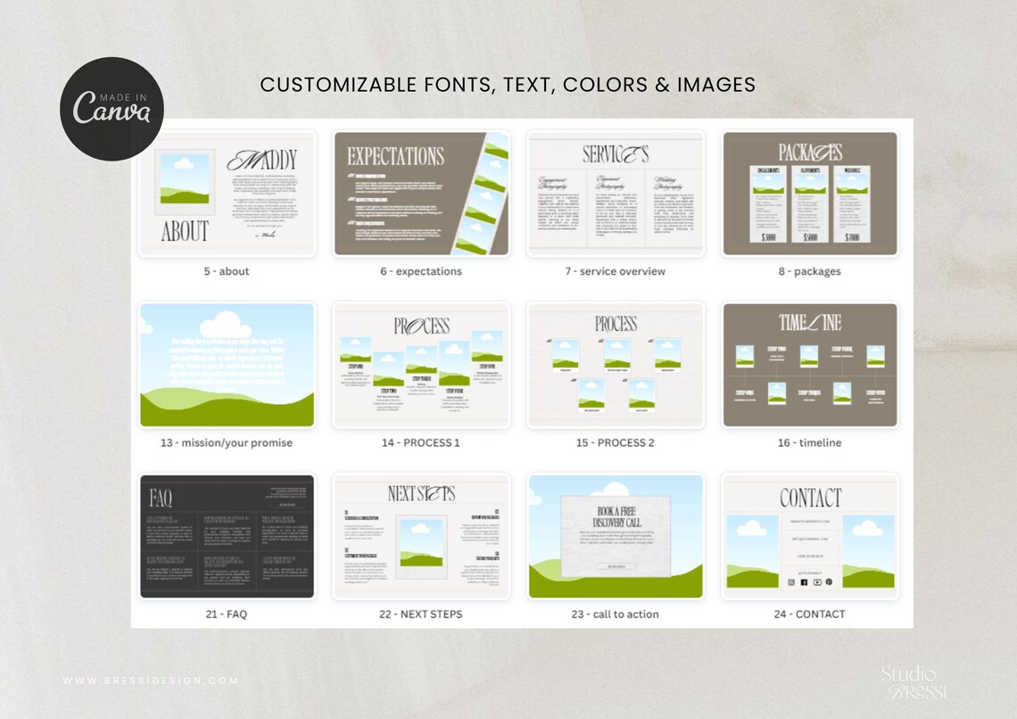 Photographer Pricing Guide Template Services and Pricing Guide Canva