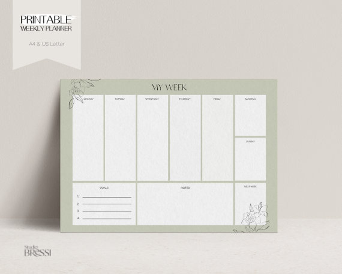 aesthetic weekly planner printable to do list printable etsy