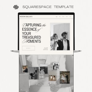 Minimalist Wedding Photographer Website Template: Editorial Squarespace 7.1