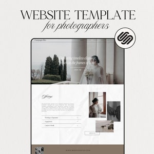 Wedding Photographer Squarespace Website Template: Modern Minimal Design