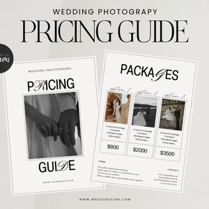 Wedding Photographer Pricing Guide Template: Canva Price List (Digital Download)