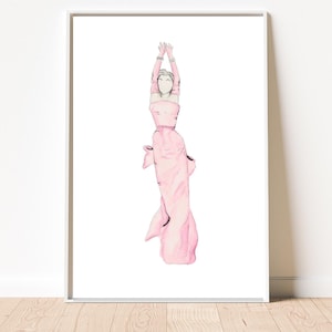 Marilyn Monroe Art Print Pink Watercolour Wall Art Old Hollywood Icon Retro Hand Painted Vintage Movie Poster Decor Marilyn Monroe Painting