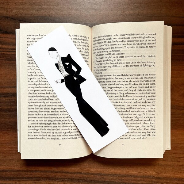 Black Suit Fashion Illustrated bookmark | watercolour | book accessories | LGBTQ+ | Fashion inspired painting