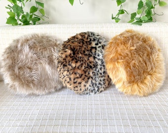 round fuzzy pillow