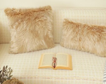 fur pillows cheap