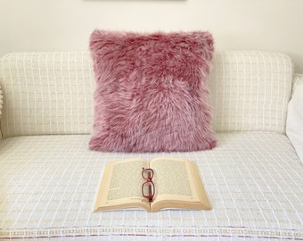 long fuzzy pillow