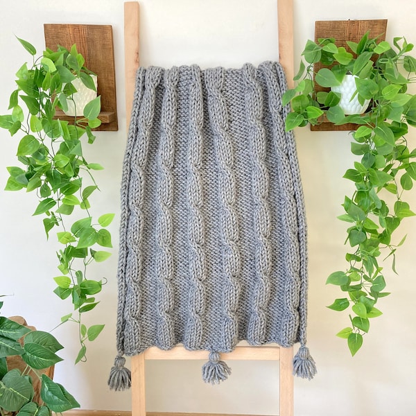 Cable Knit Blanket - Yellow main image 1