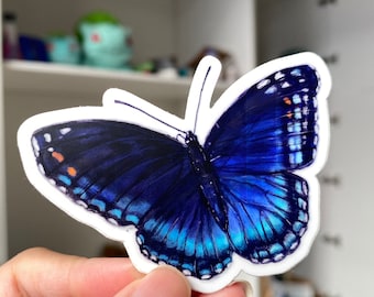 Pretty blue butterfly vinyl sticker