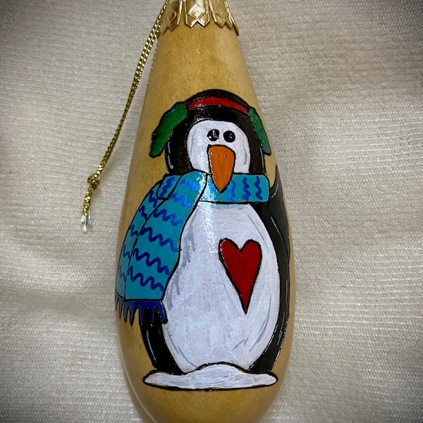 Gourdament - Penguin with Blue Scarf