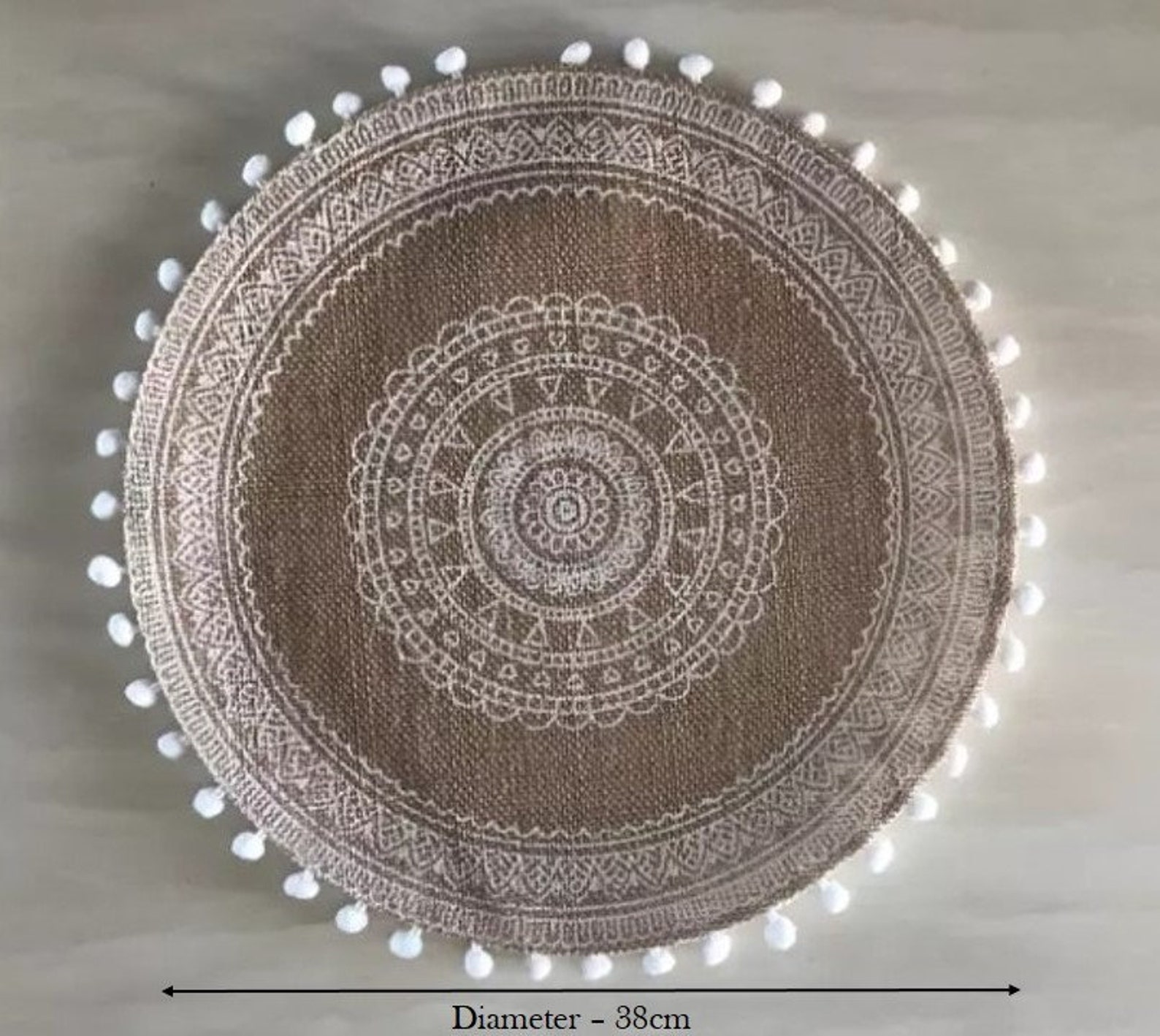 Round Table Mat Linen Table Mat 38Cm NonSlip Coffee Cup Mats Etsy