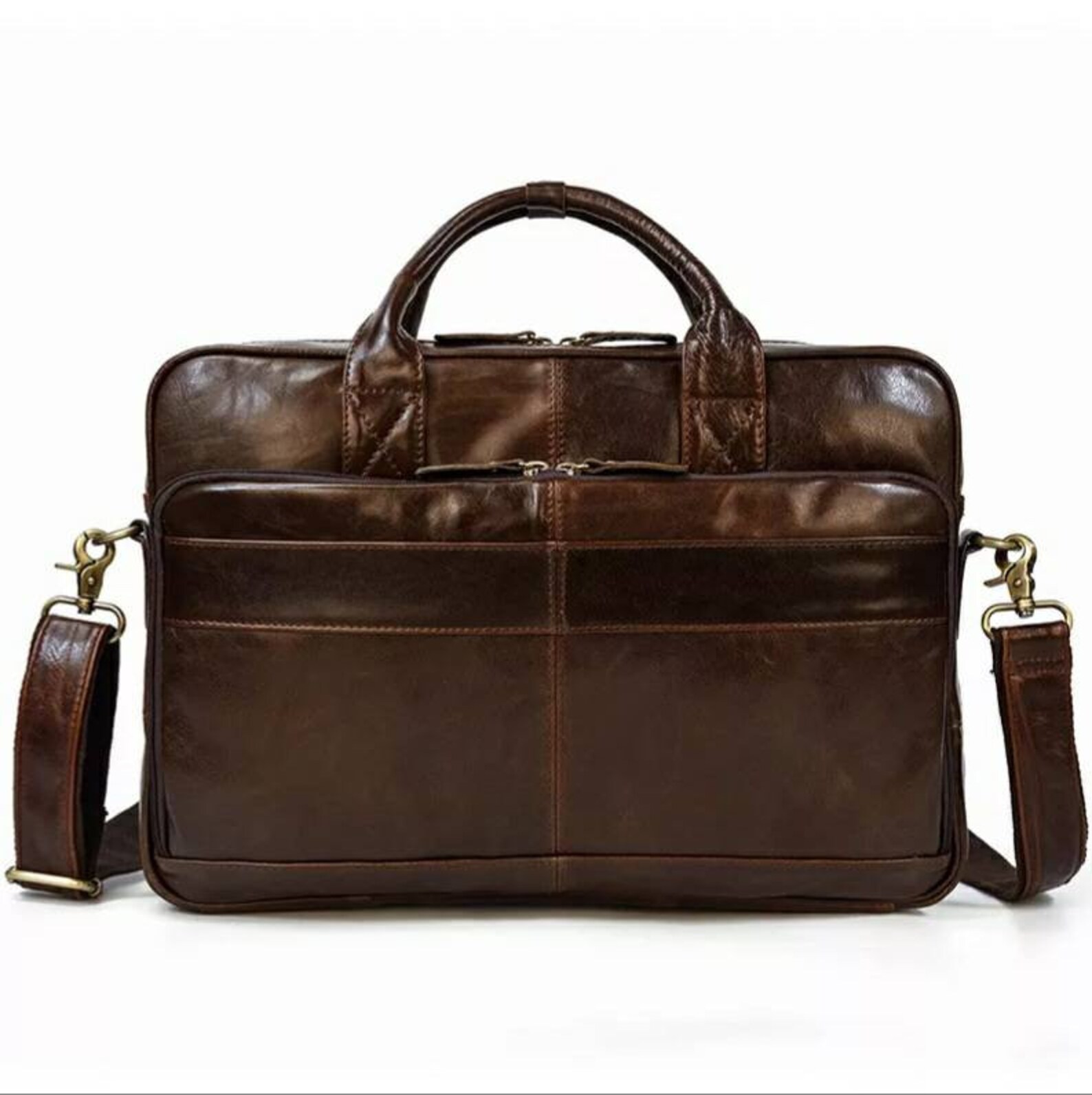 Vintage Retro Men'S Genuine Leather Briefcases Bags Etsy