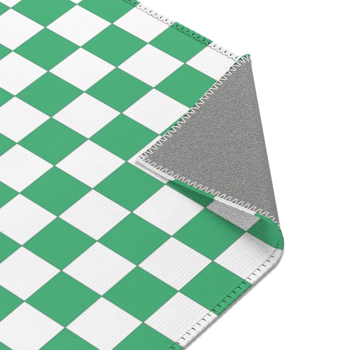Groovy Checkered Green & White Area Rugs Etsy
