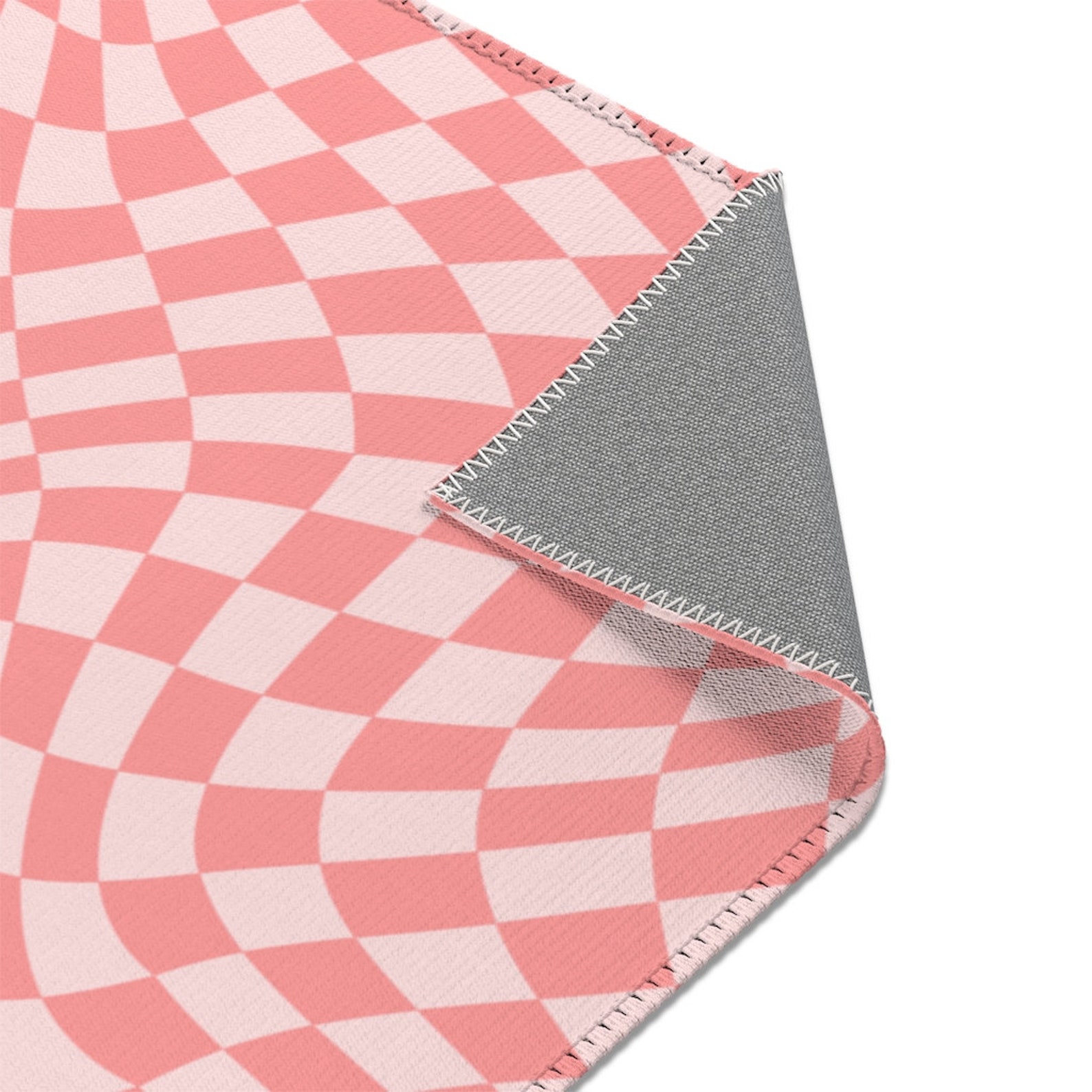 Pink Checkered Area Rug Groovy Rug Retro Rug Trippy Rug Etsy