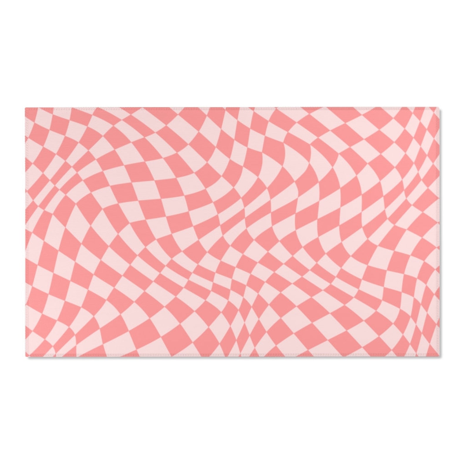 Pink Checkered Area Rug Groovy Rug Retro Rug Trippy Rug Etsy